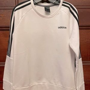 Adidas three stripe white and black sweater